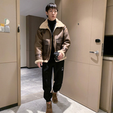 酒店风冬季新款皮毛一体加绒加厚男装外套A087-PY317-P245，女装短外套，电商A087