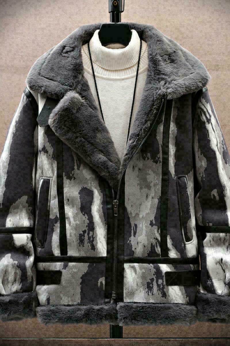 展架挂拍冬季皮毛一体加绒加厚夹克男外套潮A087-PY330-P245,男装夹克,电商A087