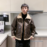 酒店风冬季新款皮毛一体加绒加厚男装外套A087-PY323-P245，女装短外套，电商A087
