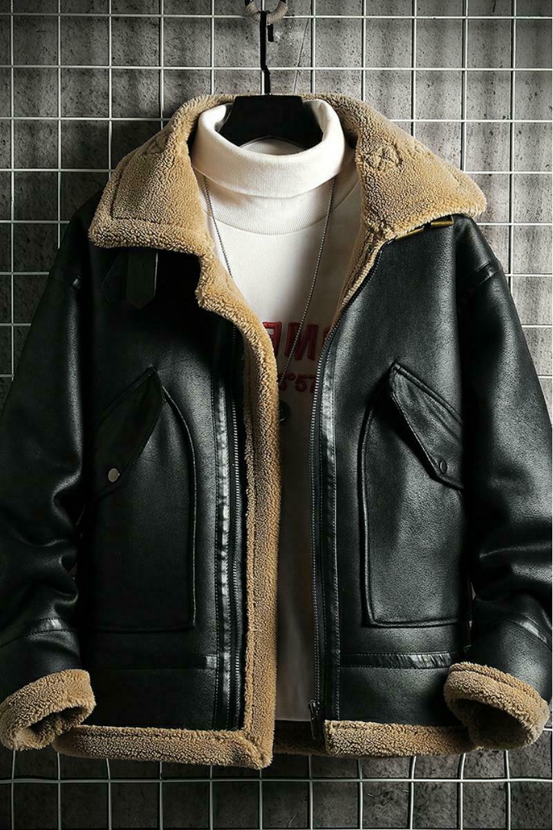 网格挂拍冬季男装皮毛一体加绒加厚夹克男外套A087-PY312-P245,男装夹克,电商A087