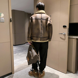 酒店风冬季新款皮毛一体加绒加厚男装外套A087-PY312-P245，女装短外套，电商A087