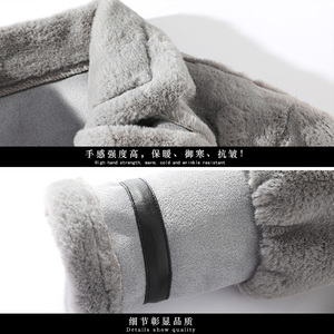 日系白底 冬季新款男装皮毛一体加绒加厚外套A087-PY301-P210图片