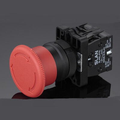 LA128E经济型塑料外壳蘑菇头急停开关钮 XB2-ES542