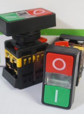 双位控制带灯按钮 AS-22-25N  220VAC 红色+绿色  10A