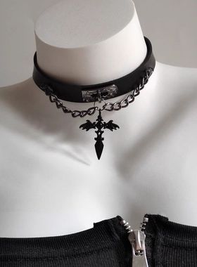 暗黑十字架项圈choker项链辣妹亚文化朋克锁骨复古哥特颈链小众