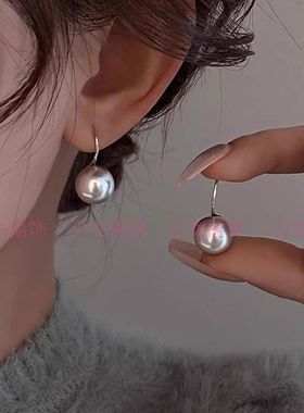 F136钛合金施家灰色珍珠耳钉澳白色高跟鞋耳坠耳钩耳饰耳环养耳洞