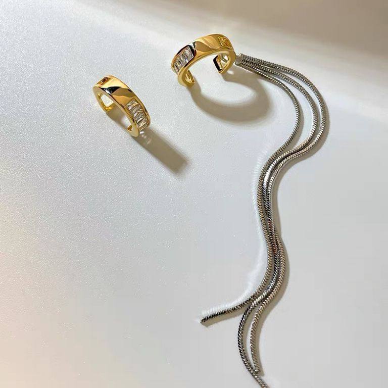 清冷风不对称耳圈耳骨夹气质闪锆流苏无耳洞耳夹简约个性女耳饰,饰品/流行首饰/时尚饰品新,耳夹,淘宝优惠券,粉丝福利购,淘宝优惠卷