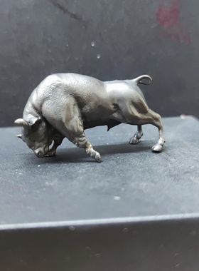 华尔街铜牛摆件金牛气冲天工艺品办公室桌牛市全黄铜牛摆件装饰