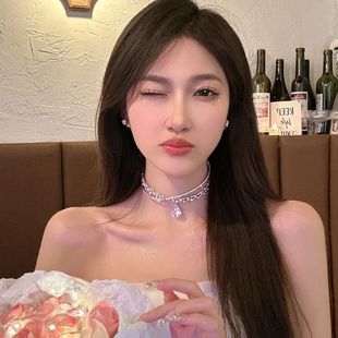 choker夸张闪钻项圈女项链高级设计感小众锁骨链颈链晚宴聚会配饰