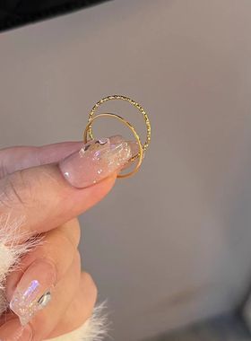 可水洗/不掉色/0.5mm素圈巨细戒指简约素圈关节小众食指尾戒指环