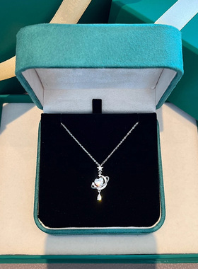 梦幻星月S999纯银项链女士2025新款足银锁骨链生日礼物送女友闺蜜