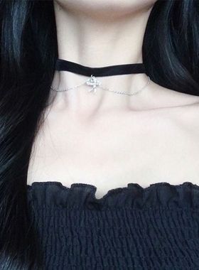 复古少女choker天使爱神丘比特挂坠项链锁骨链项圈颈带