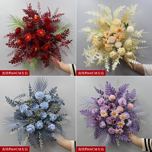 婚庆仿真花尤加利花点路引花点挂花背景KT板挂花盆花迎宾区装饰花