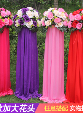 新款婚庆绢花路引花拱门路引开业花篮热销花柱罗马柱成品路引花