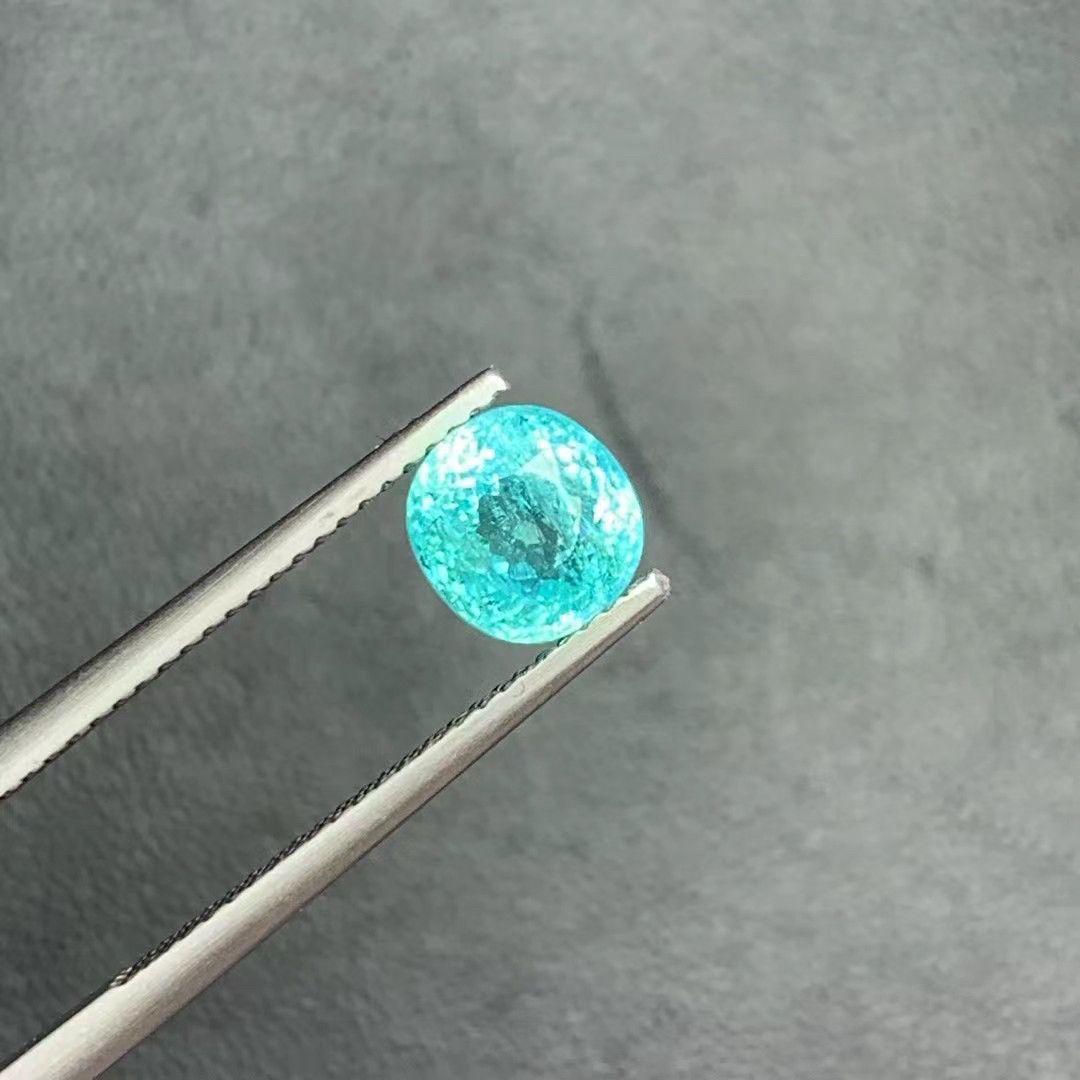 天然霓虹蓝帕拉伊巴碧玺裸石戒面支持定制镶嵌 满火彩吉尔德证书