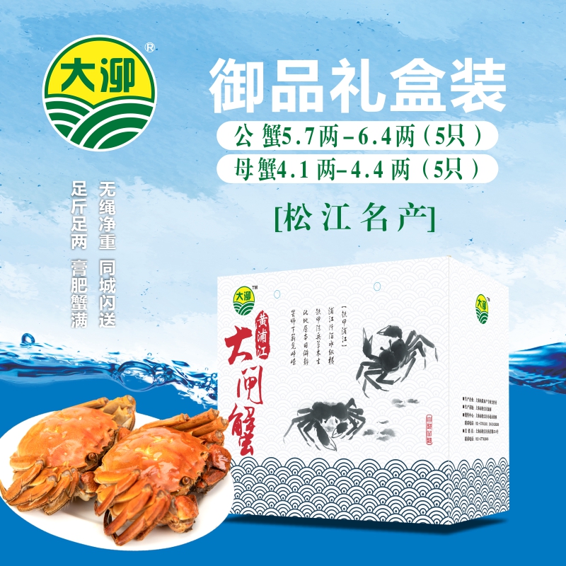 上海黄浦江大闸蟹大泖本地鲜活