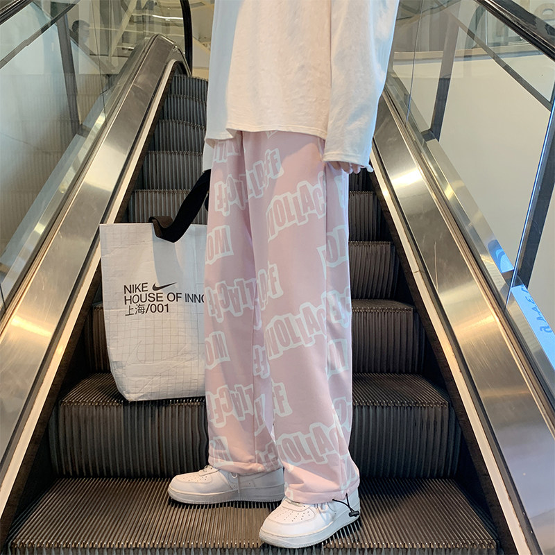 中性休闲裤男女ins潮牌印花束脚裤韩版运动裤子男,女装休闲裤,星座308B-2