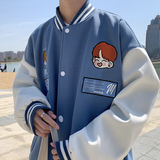 复古棒球服夹克2023秋新款韩版宽松撞色拼接学生外套JK0143-P50，男装夹克，星座308B-2