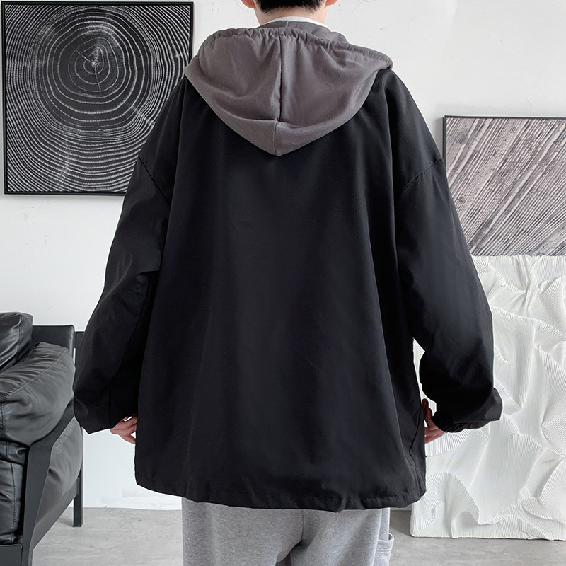 假两件外套男潮牌春秋季新款连帽棒球服休闲男装夹克JK0152-P55,男装夹克,星座308B-2