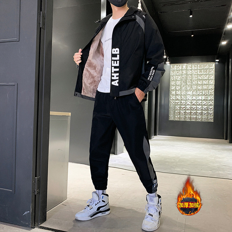 外套男士春秋工装一套搭配加绒冬季休闲夹克TZ3126-P95加绒P115,男装休闲套装,星座308B-2