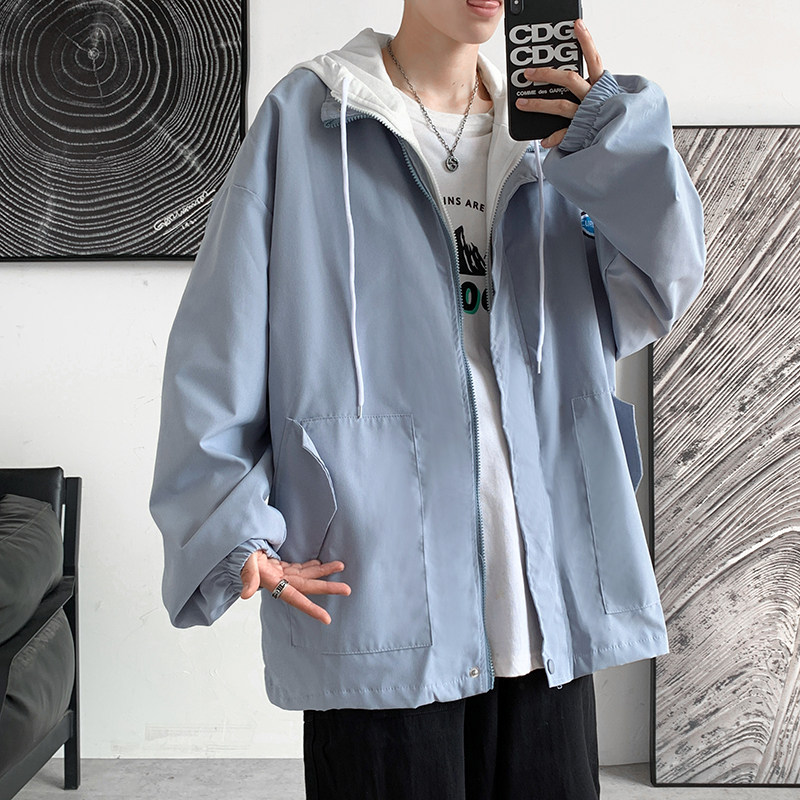 假两件外套男潮牌春秋季新款连帽棒球服休闲男装夹克JK0152-P55,男装夹克,星座308B-2