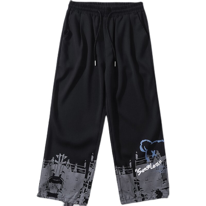 港风休闲裤男潮牌印花束脚裤K02114-P45,男装休闲裤,星座308B-2