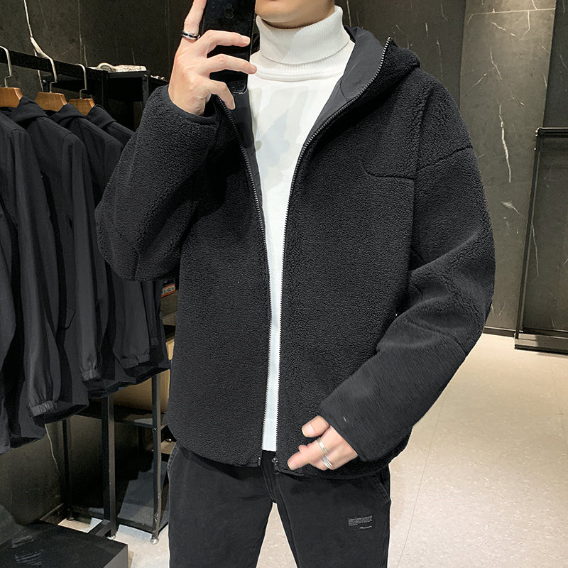 秋季羊羔毛加厚夹克男休闲连帽潮牌情侣外套MY016-P115,男装棉衣,星座308B-2