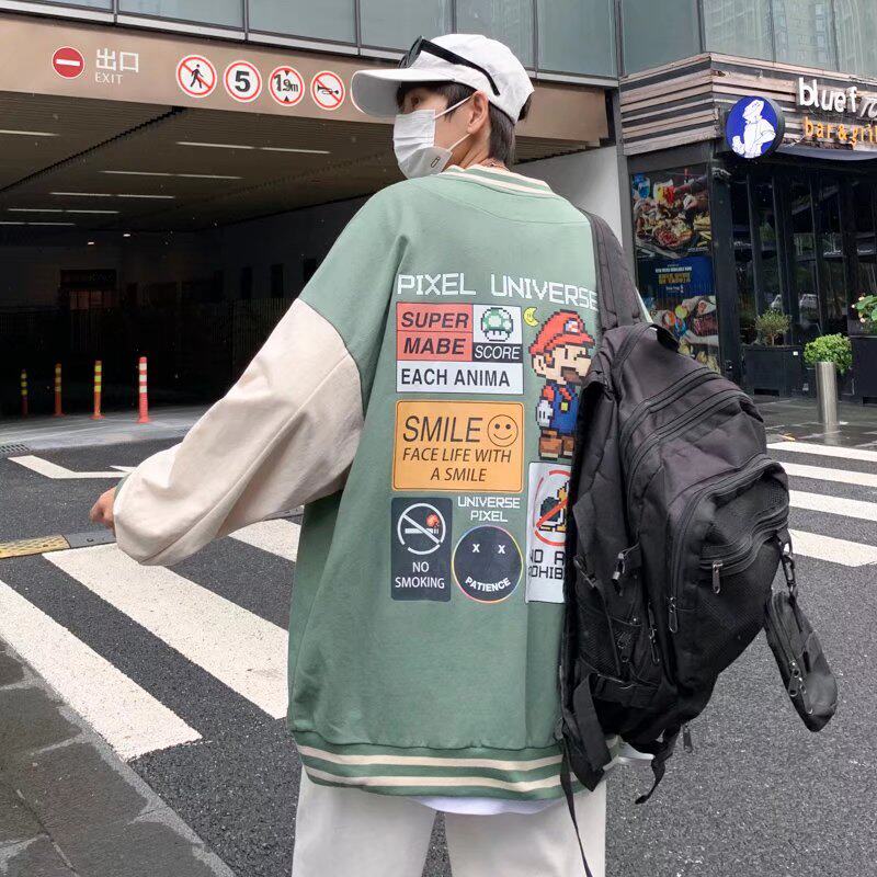 外套夹克男春秋季vintage宽松棒球领大码港风男装JK09072-P45,男装夹克,星座308B-2