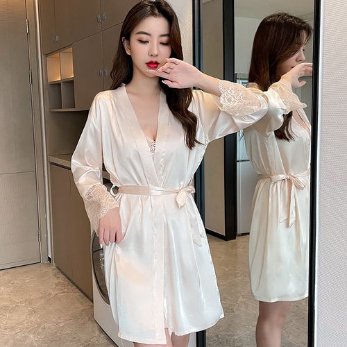 真丝性感蕾丝边纯欲风吊带睡衣女
