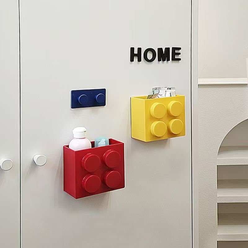 磁吸置物架可爱积木收纳盒冰箱