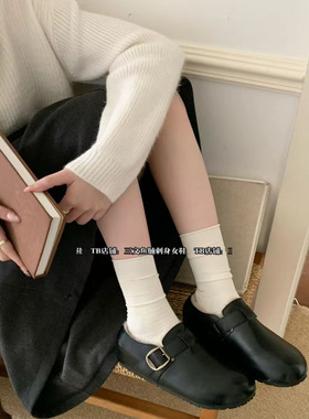 CHIC 2025new arriv：秋冬懒人毛毛鞋棉鞋小单鞋真皮乐福鞋内增高