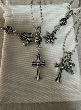 中古泰银十字架STERLING圆珠项链