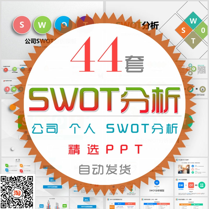 公司SWOT分析PPT模板企业个人swot培训案例分析报告优势劣势图表