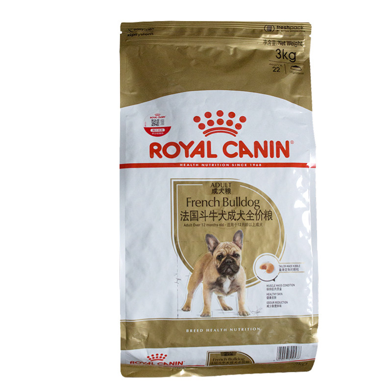 皇家狗粮FBA26法国斗牛犬全价粮3KG 6斤犬主粮法斗专用宠物营养粮