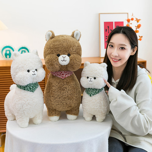 新款萌小驼公仔毛绒玩具可爱小羊驼玩偶超萌娃娃抱枕安抚儿童礼物
