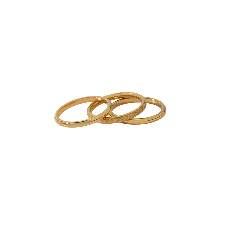 SANSHENG III INDEX FINGER RING FEMALE TITANIUM STEEL 18K GOLD SMALL RING INS COLD WIND NET RED FASHION PERSONALITY TREND