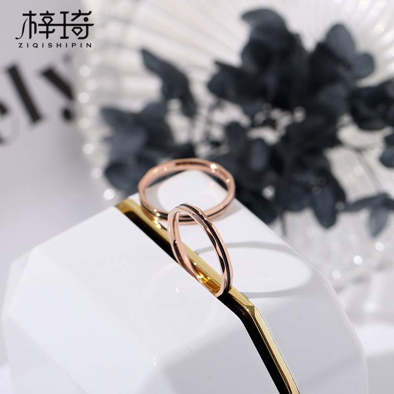 COLD WIND TITANIUM STEEL INDEX FINGER RING RING FEMALE INS PERSONALITY TIDE NET RED FINE KOREAN VERSION OF THE SIMPLE STUDENT RETRO FASHION