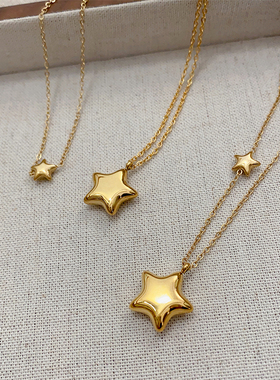 立体星星项链女时尚高级