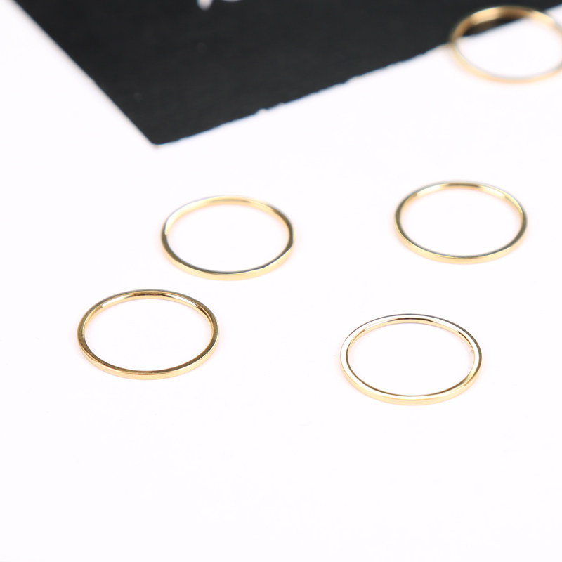 FROSTY ELEMENT CIRCLE FINE RING FEMALE ROSE GOLD INDEX FINGER RING SIMPLE PERSONALITY HIPSTER JOINT TAIL RING TITANIUM STEEL IN NET RED