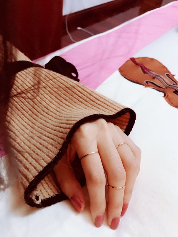 FROSTY ELEMENT CIRCLE FINE RING FEMALE ROSE GOLD INDEX FINGER RING SIMPLE PERSONALITY HIPSTER JOINT TAIL RING TITANIUM STEEL IN NET RED