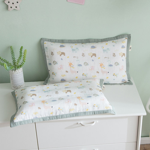 卡通幼儿园儿童枕套全棉双层纱布