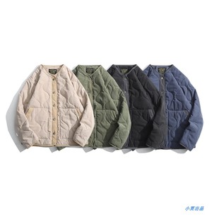 m51m65桃皮绒葫芦格羽绒棉外套男中性复古时尚秋冬棉服V领夹克潮