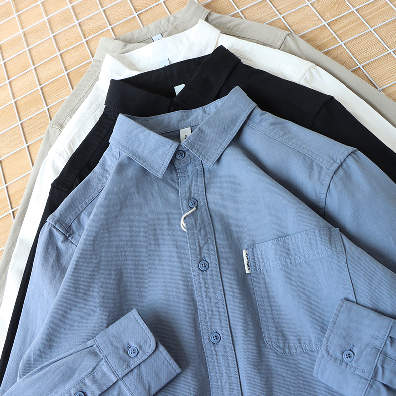 常规领口长袖寸衣口袋