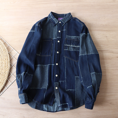 牛仔衬衫纯棉衬衣休闲上衣男装