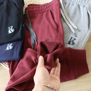 男百搭潮 运动休闲长裤 外贸日单纯棉束口卫裤 针织水洗毛圈棉春秋款