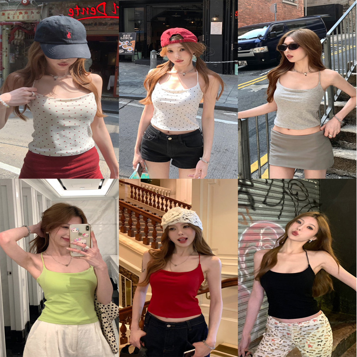 辣妹性感波点吊带背心女夏季气质修身显瘦内搭打底衫短款外穿上衣,女装/女士精品,背心吊带,淘宝优惠券,粉丝福利购,淘宝优惠卷