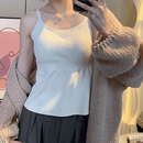 显瘦打底吊带内搭外穿美背文胸一体白色长款 四季 遮肚子百搭上衣女