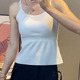 大码 胖mm显瘦吊带背心女内搭外穿美背内衣文胸一体垫百搭白色长款