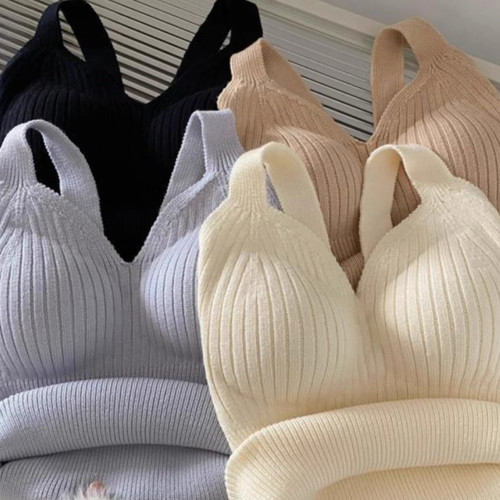 羊羔绒加绒保暖背心带胸垫