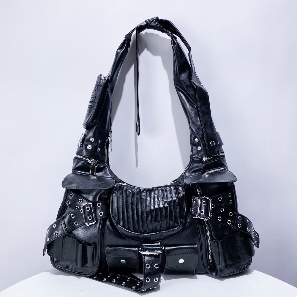 欧美复古辣妹街包小众设计包包2024新款个性Y2K多口袋单肩斜挎包